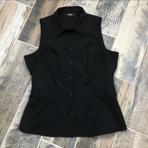 Express black button up sleeveless shirt. Size 5/6